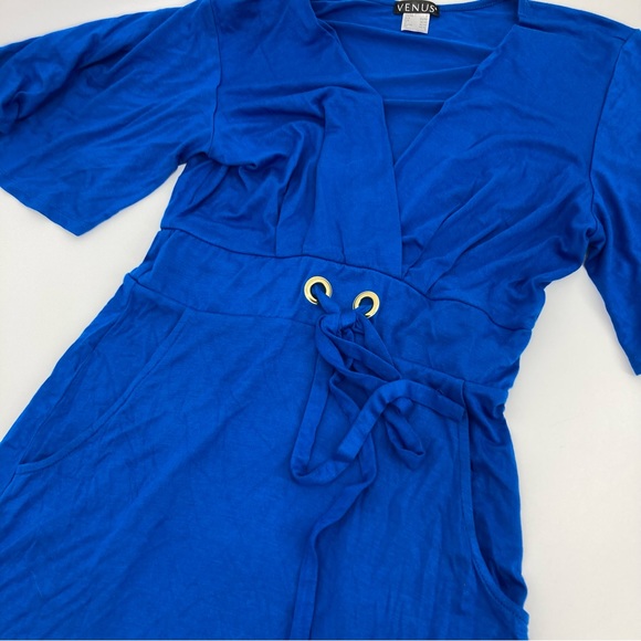 VENUS Royal Blue V Neck Wrap Dress - Size Small - Picture 10 of 10